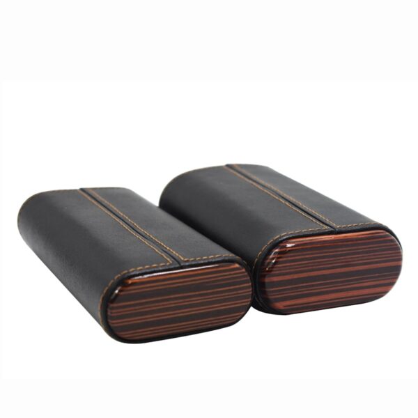 Leather and Ebony Wood Cigar Case - Image 7
