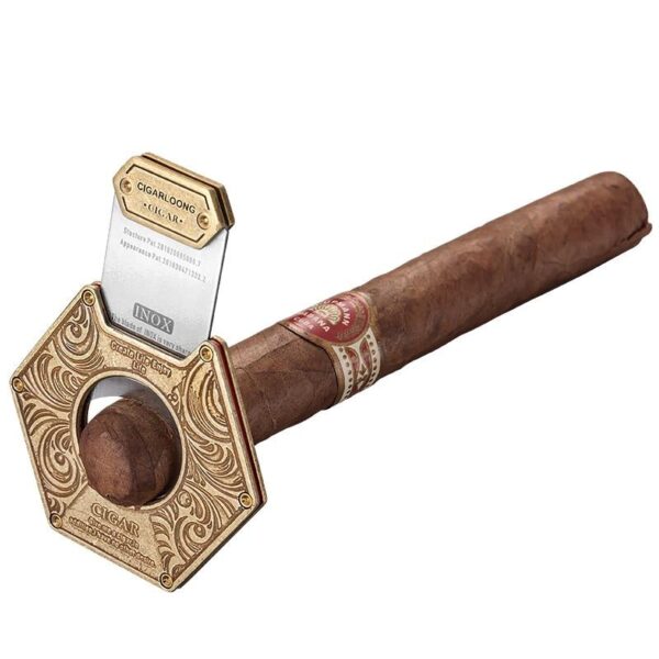 Carved Hexagonal Cigar Cutter - Image 6