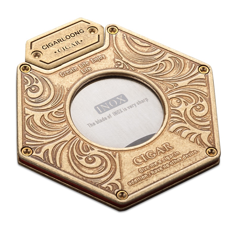 Carved Hexagonal Cigar Cutter